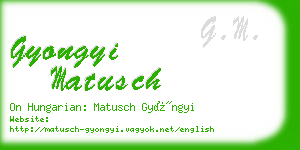 gyongyi matusch business card